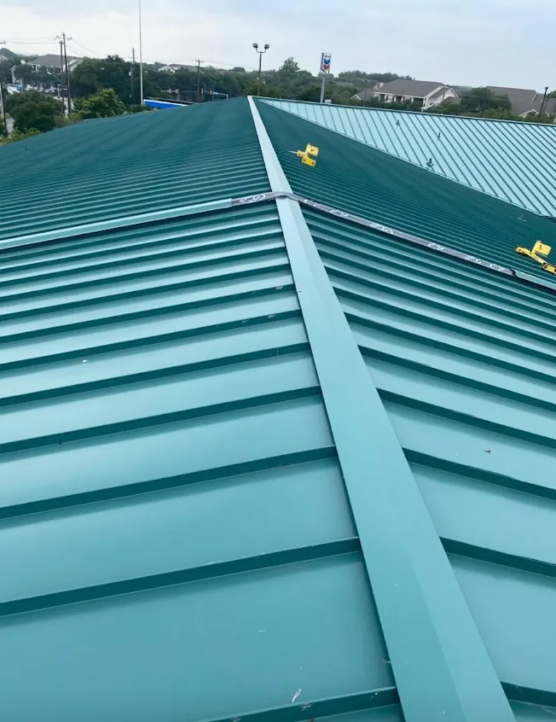 Green commercial metal roof ridge and valley for Metal Roof Repair in Deale